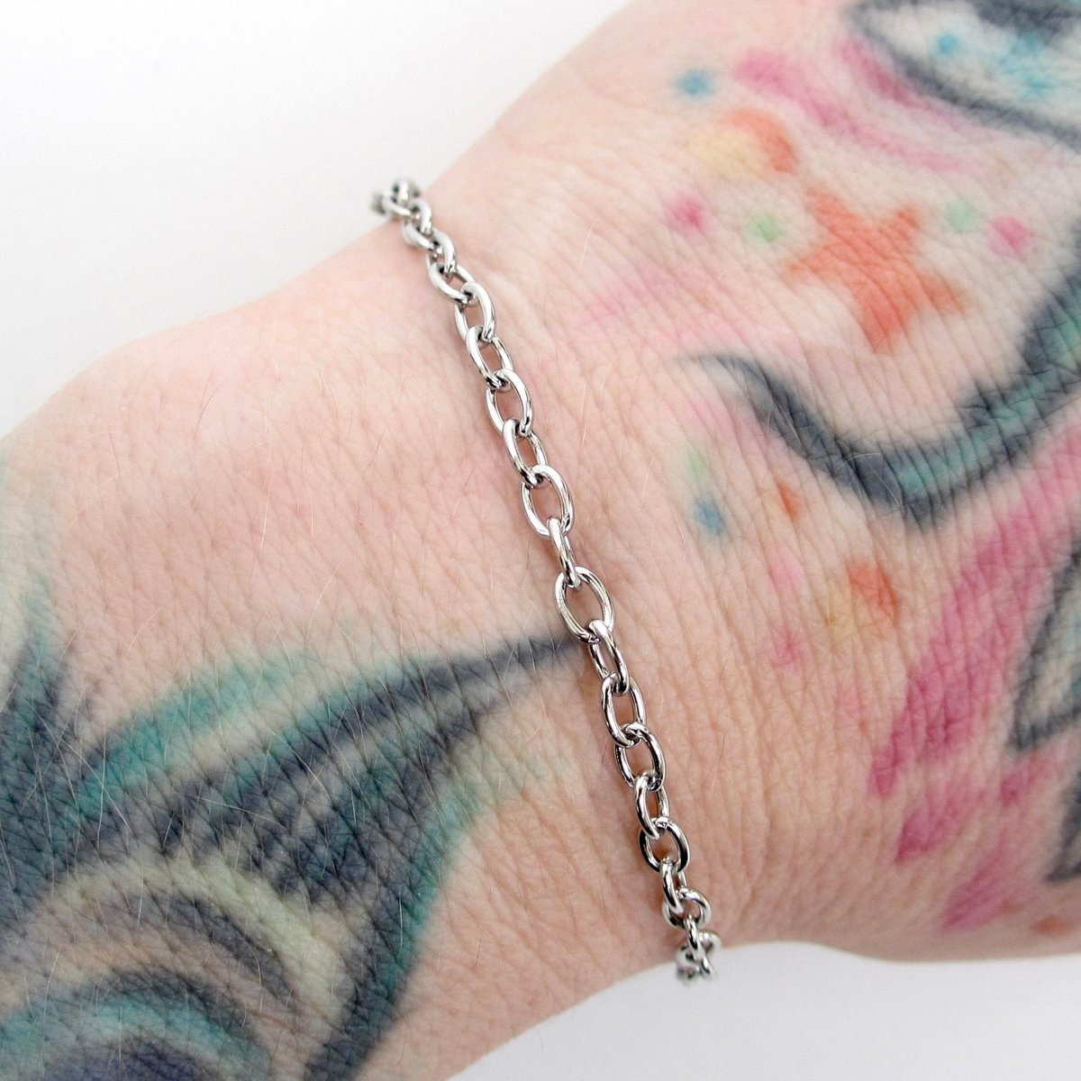 Stainless steel 3mm cable chain anklet, bracelet, or necklace- choose your length