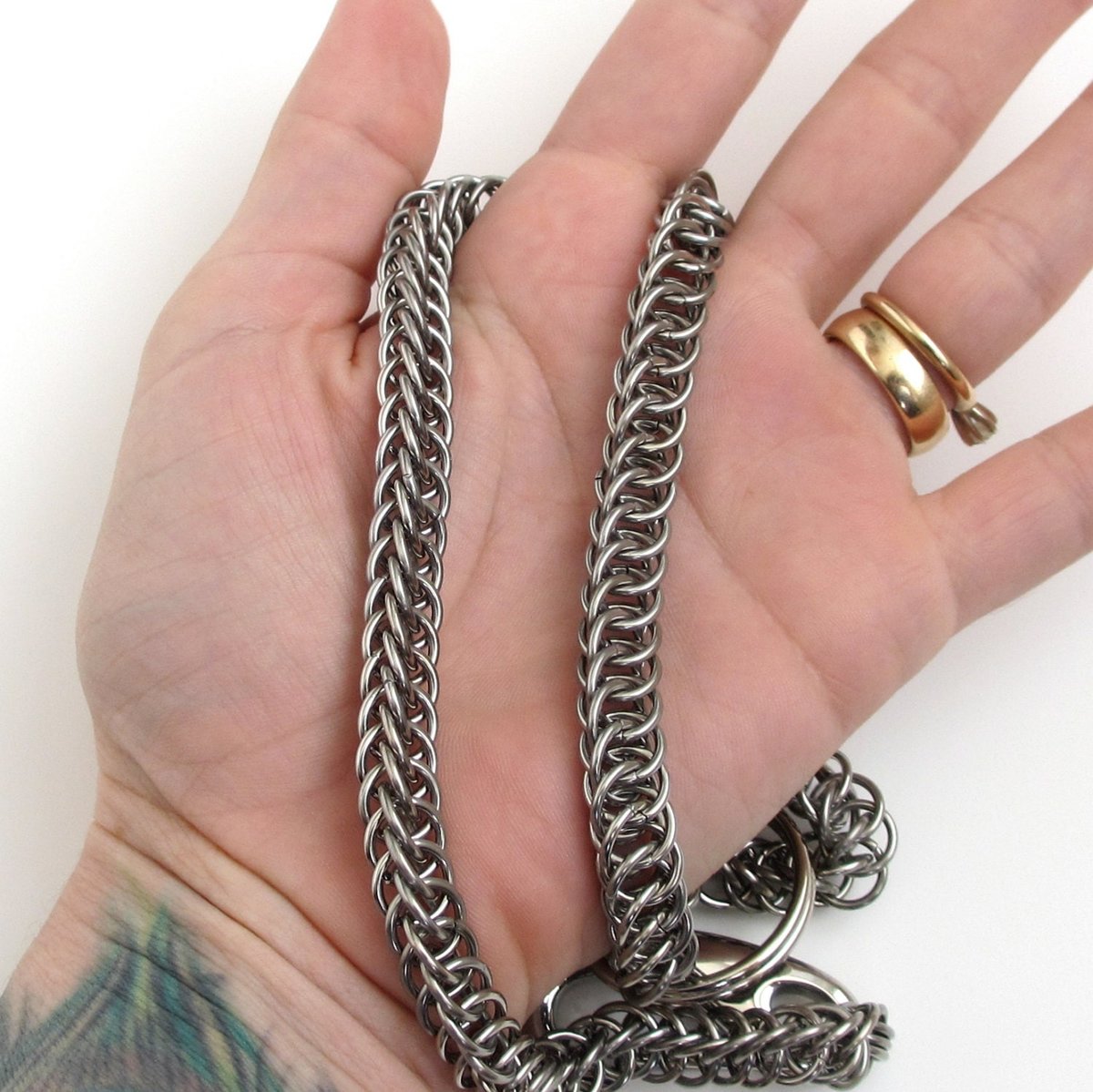 Chainmail wallet chain, mens accessories, stainless steel Half Persian 4 in 1