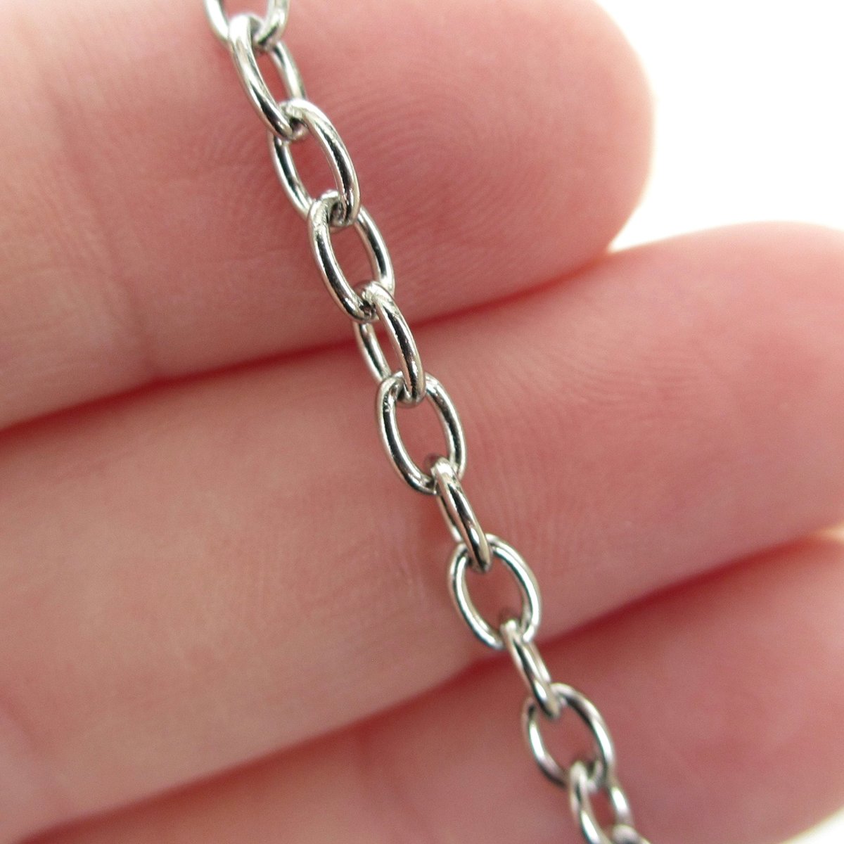 Stainless steel 3mm cable chain anklet, bracelet, or necklace- choose your length