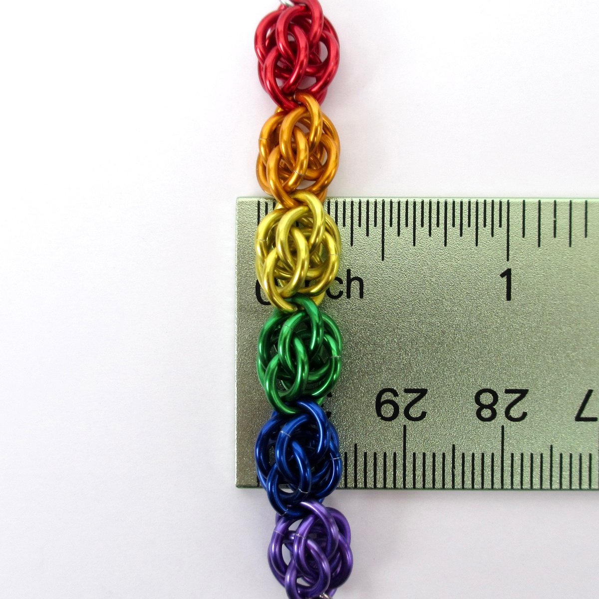 Gay pride rainbow necklace, chainmail Sweetpea weave LGBTQ jewelry