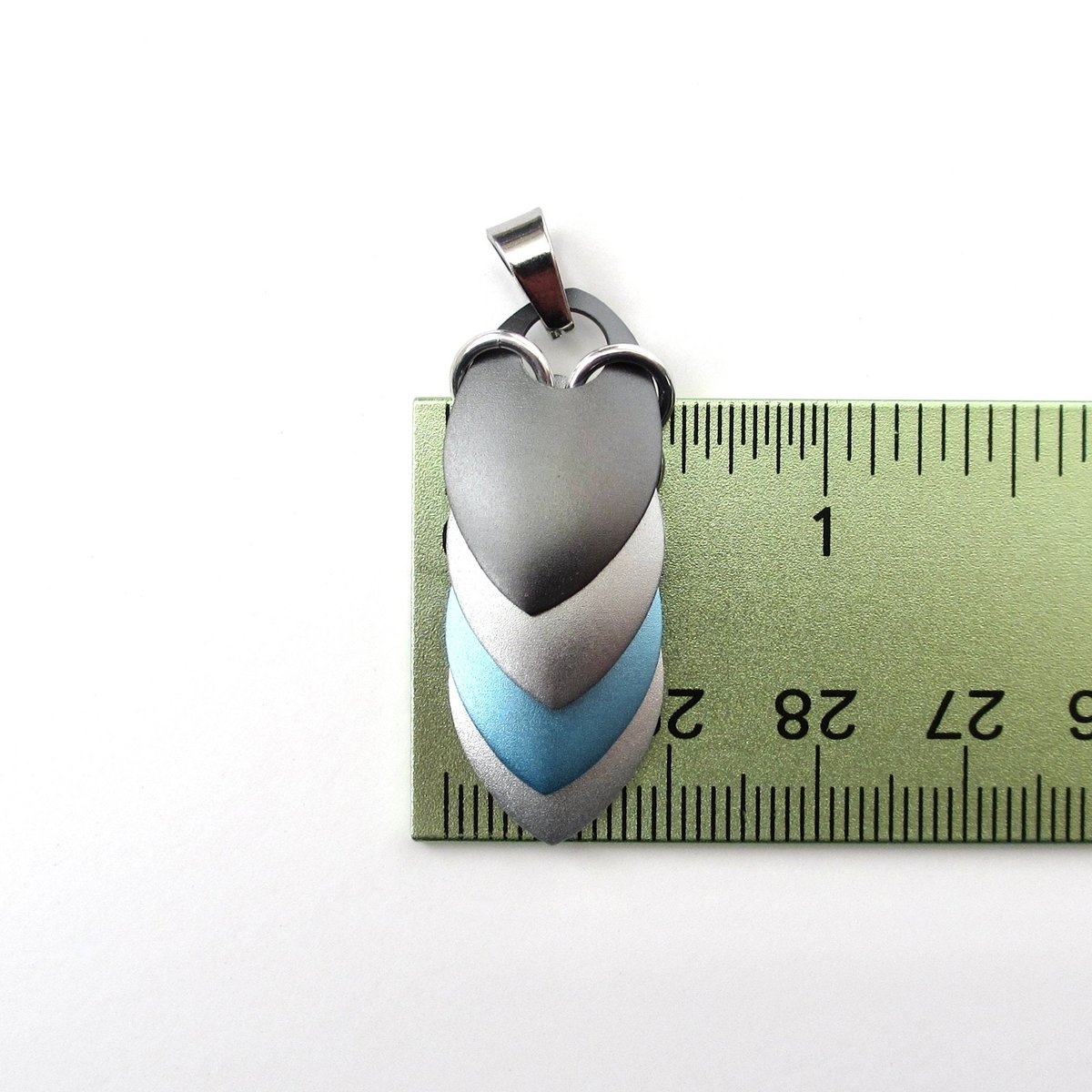 Demiboy pendant necklace, chainmail scale jewelry