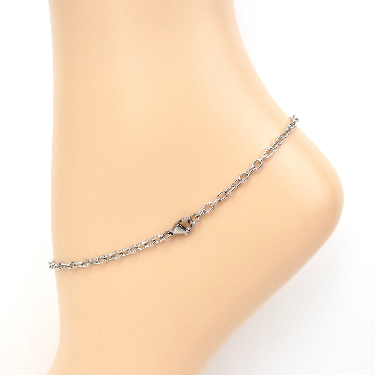 Transgender pride anklet, chainmail barrel weave, subtle trans flag jewelry gifts, anodized aluminum and stainless steel