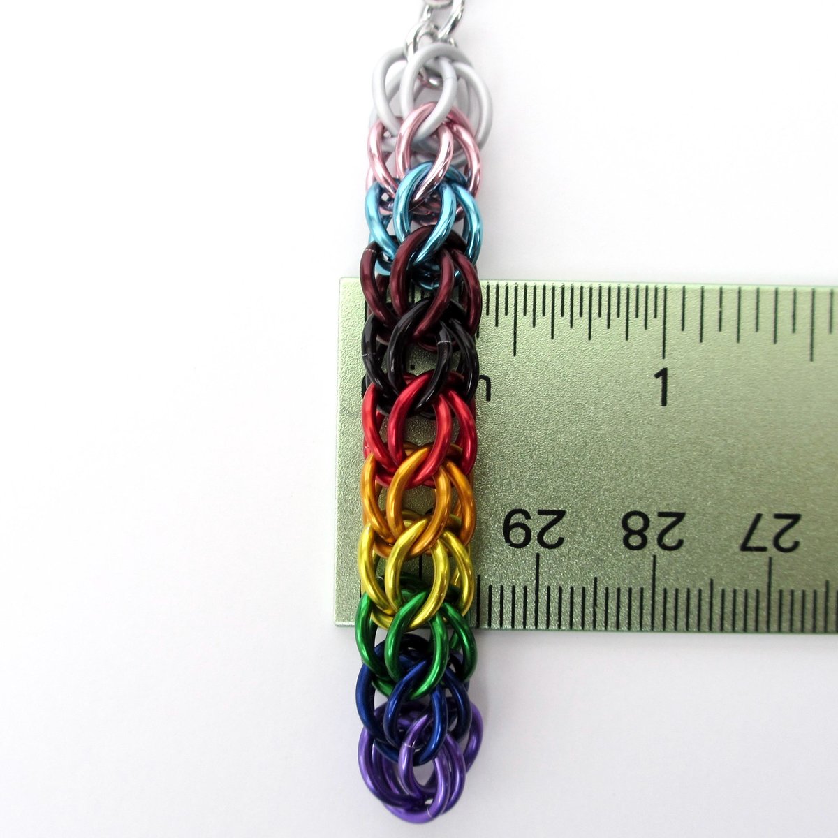Handmade progress pride flag earrings, LGBTQ+ chainmail full Persian weave jewelry, choose stainless steel hooks or lever backs