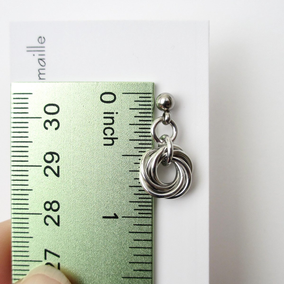 Silver Mini Love Knot Earrings - Minimalist Handmade Anodized Aluminum Jewelry with Post Ear Wires