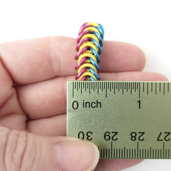 Pan pride stretch bracelet, chainmail box chain