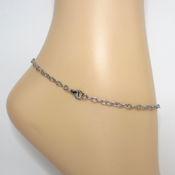 Lesbian pride anklet, chainmail barrel weave, LGBTQ sunset flag jewelry gifts, anodized aluminum and stainless steel