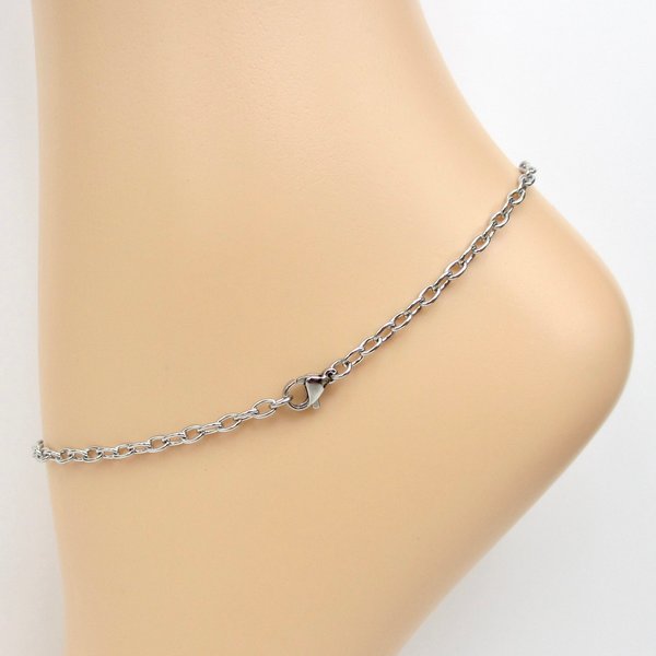 Asexual pride anklet, chainmail barrel weave, subtle ace flag jewelry 