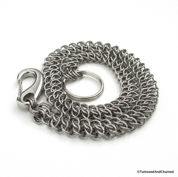 Chainmail wallet chain, stainless steel GSG weave