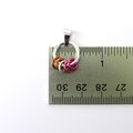 Minimalist Lesbian Pride Pendant with Floating Rings in Sunset Flag Colors - Handmade LGBTQ Jewelry