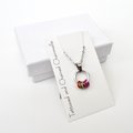 Minimalist Lesbian Pride Pendant with Floating Rings in Sunset Flag Colors - Handmade LGBTQ Jewelry