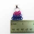 Bisexual Pride Bag Charm, LGBTQ Chainmail Zipper Pull - Pendant Necklace Option