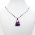Bisexual Pride Bag Charm, LGBTQ Chainmail Zipper Pull - Pendant Necklace Option