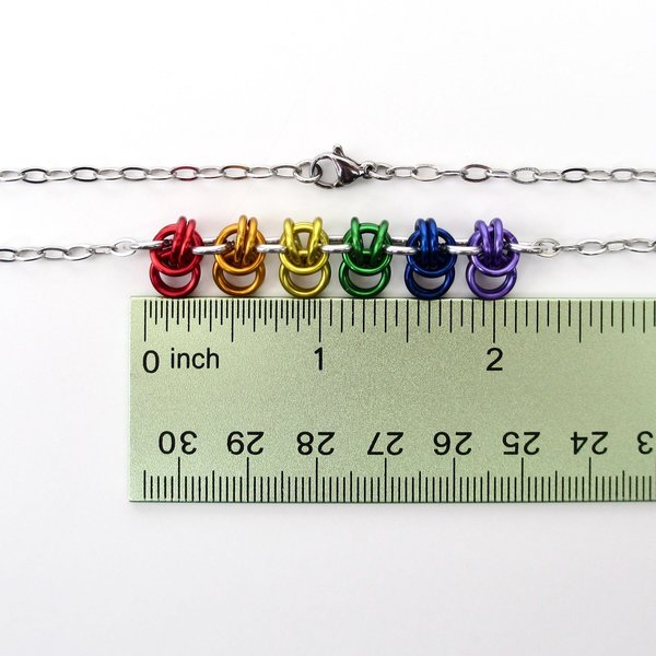 Rainbow Gay Pride Scalloped Necklace - Handmade Anodized Aluminum LGBTQ Jewelry