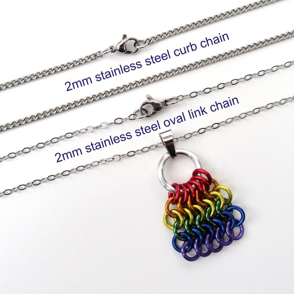 Rainbow Chainmail Mesh Tile Pendant, Gay Pride Flag Bag Charm or Zipper Pull - Handmade LGBTQ Accessory 